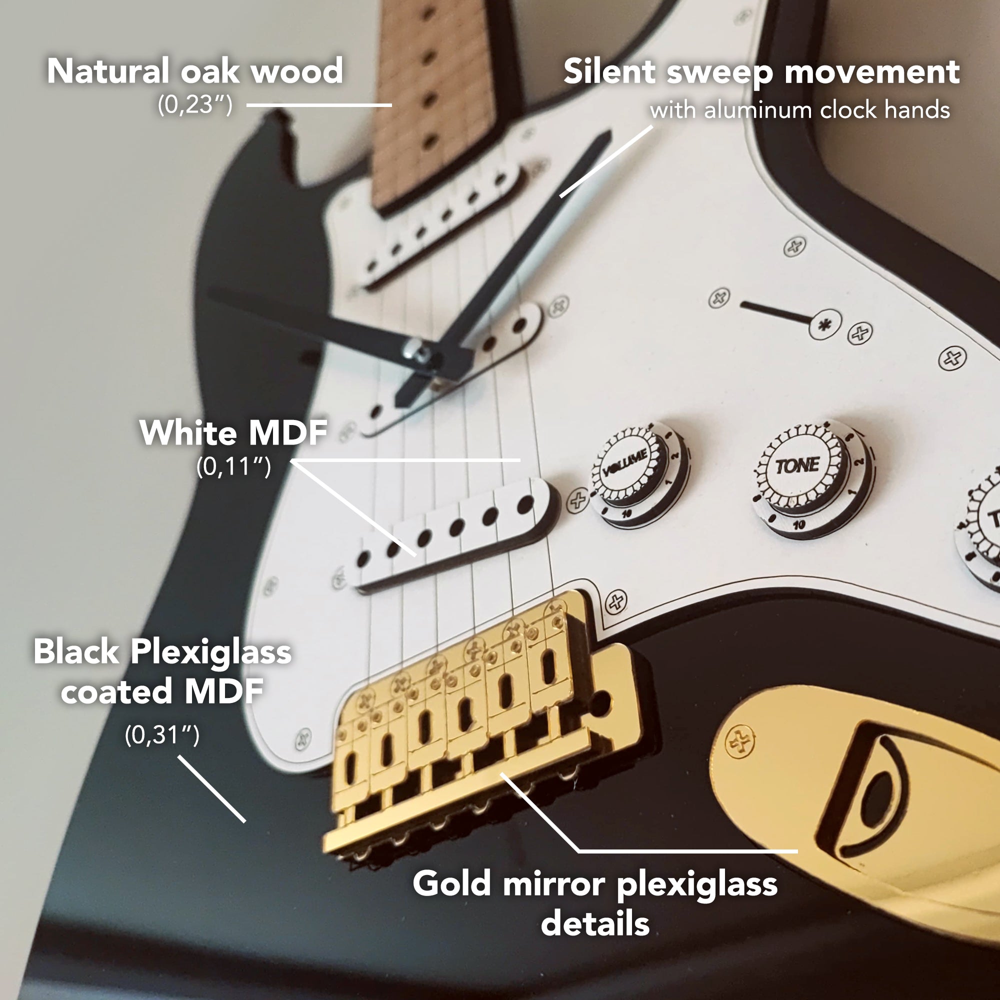 Stratocaster Gitar Duvar Saati